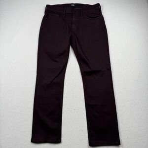 Paige Jeans Mens 32 Burgundy Federal Slim Straight Stretch Twill Made USA